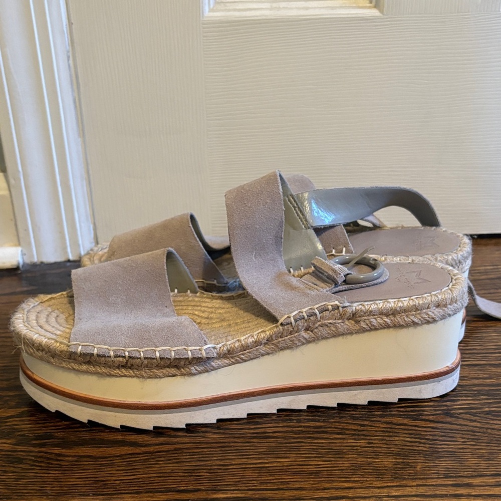 Marc Fisher Tan Espadrille Platform Sandals